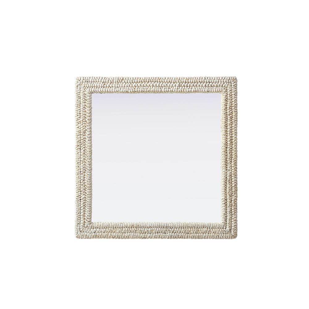 Timeless Home Linen White 36 in. W x 36 in. H Cornhusk Wall Mirror