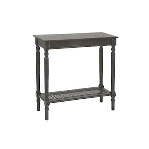 31 in. Black Extra Large Rectangle Wood 1 Shelf Console Table