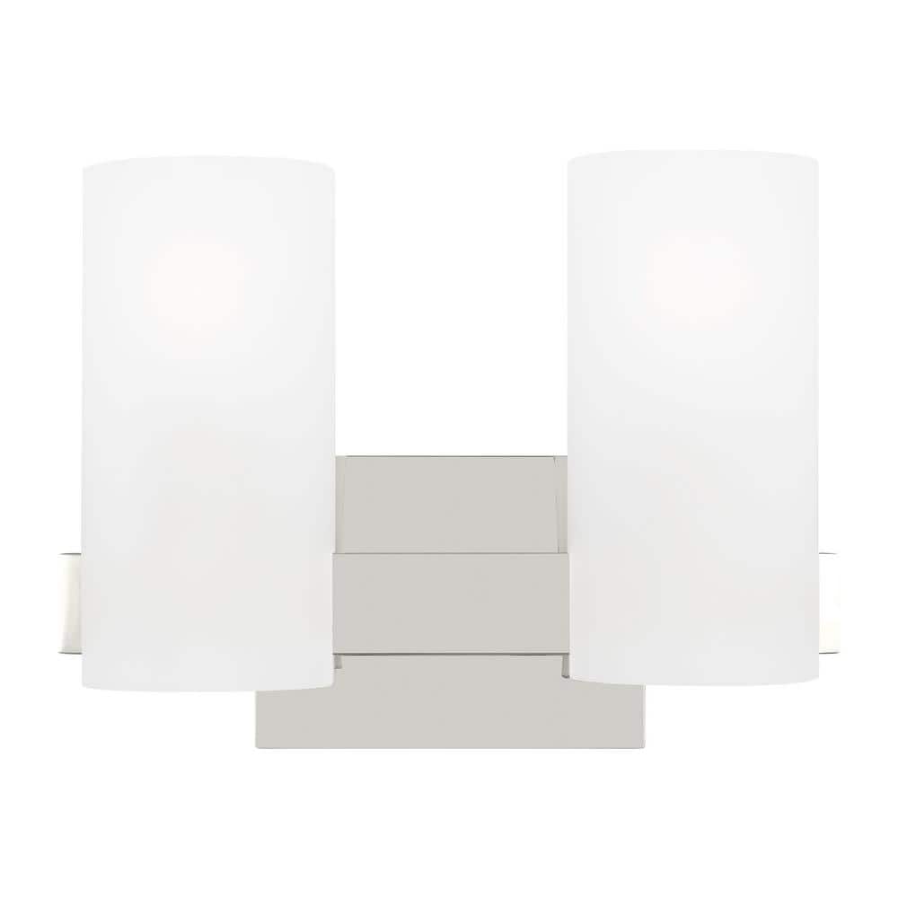 Rhode 12.13 in. 2-Light Chrome Medium Vanity Light with Etched Glass Shades price history on PriceWatchPro
