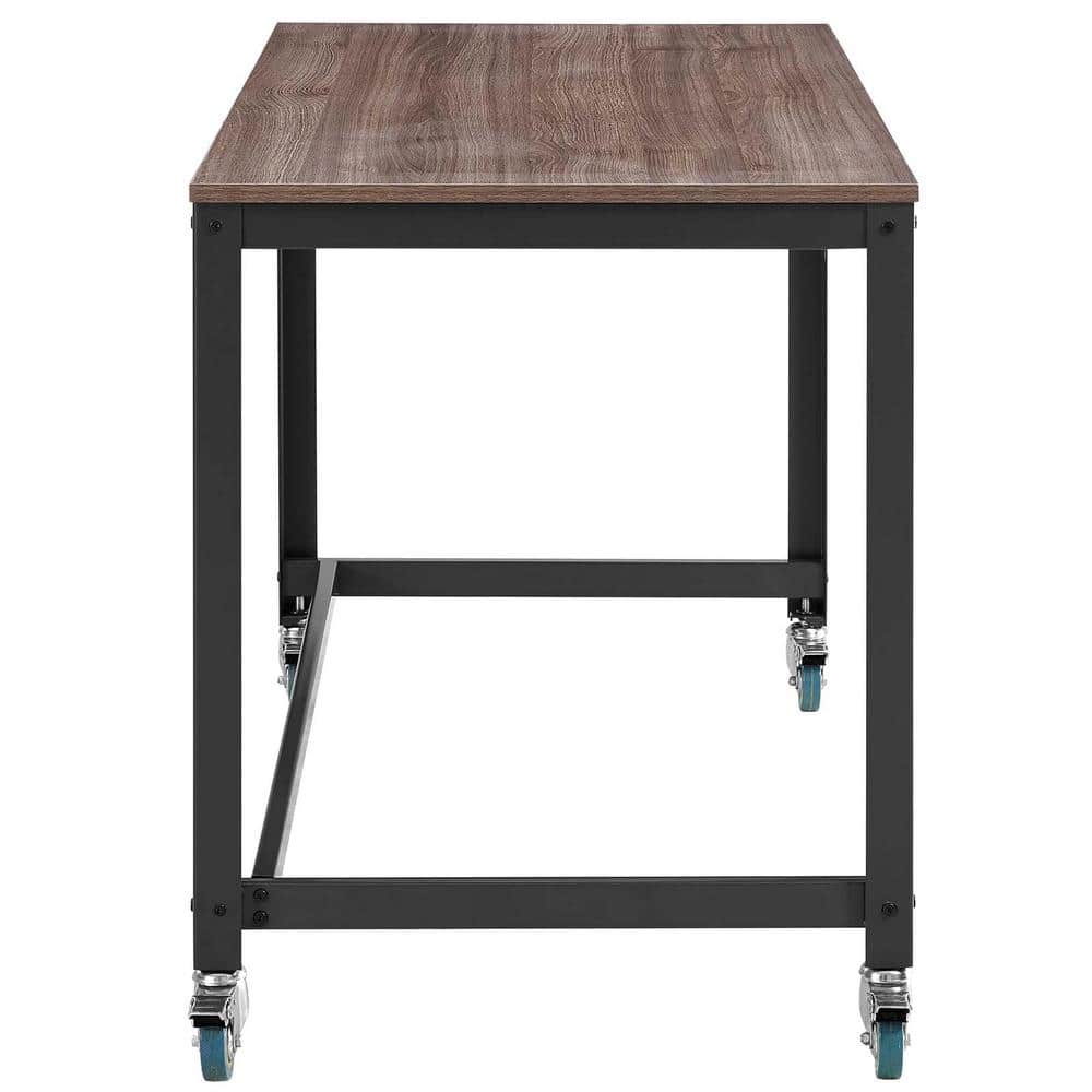 Gray Wood Office Desk with Drawer and Filing Cabinet