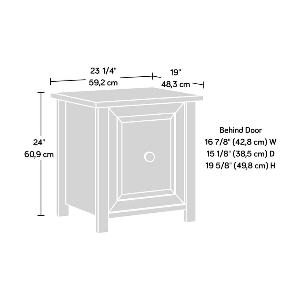 Timber Oak Farmhouse Engineered Wood Nightstand with Reversible Door