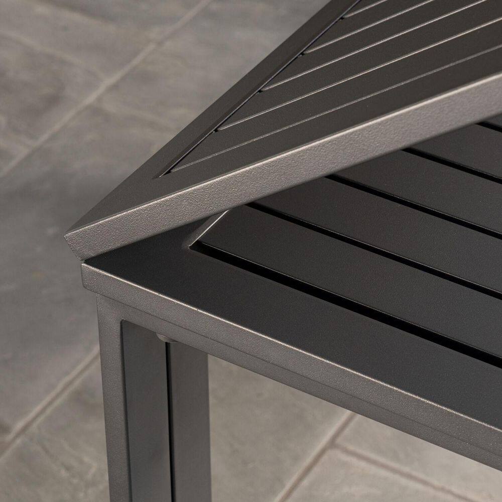 Conrad Gray Aluminum Folding Outdoor Console Dining Table