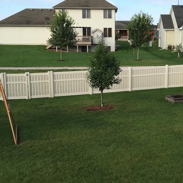 Davenport 3.9 ft. x 5 ft. Tan Vinyl Semi-Privacy Fence Gate Kit