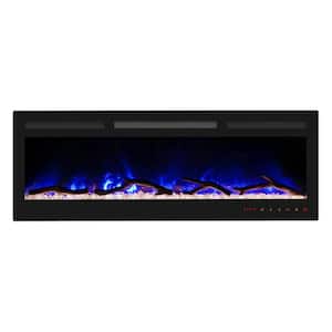 50 in. W Electric Fireplace Insert/Wall-Mounted with Overheating Protection Device