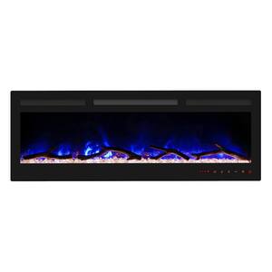 50 in. W Electric Fireplace Insert/Wall-Mounted with Overheating Protection Device