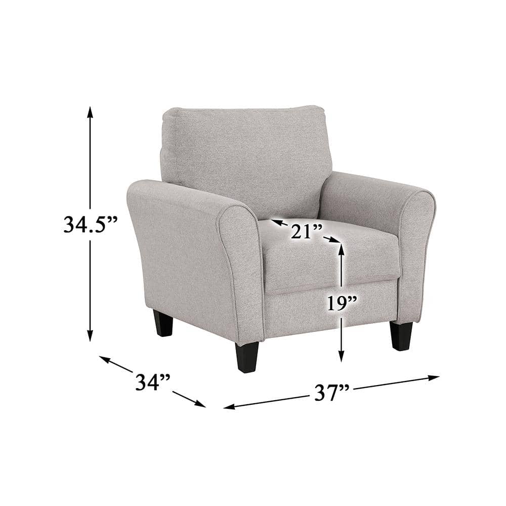 Ellery Sand Upholstered Accent Chair with Wood Frame