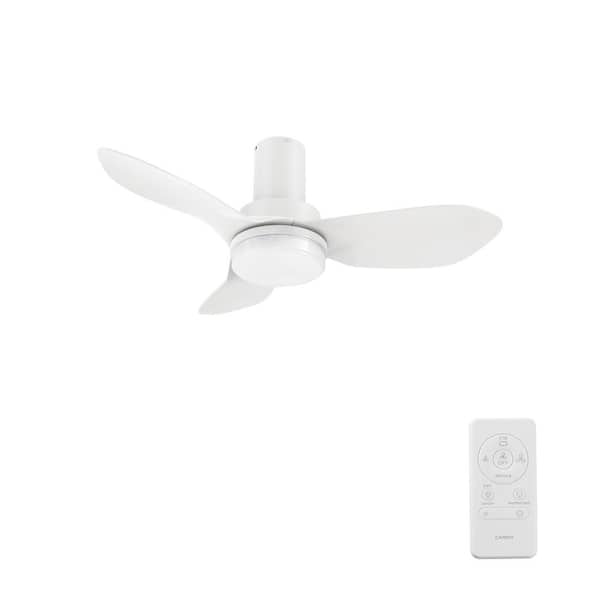 CARRO Nefyn 36 in. Color Changing Integrated LED Indoor Matte White 10-Speed DC Ceiling Fan with Light Kit and Remote Control