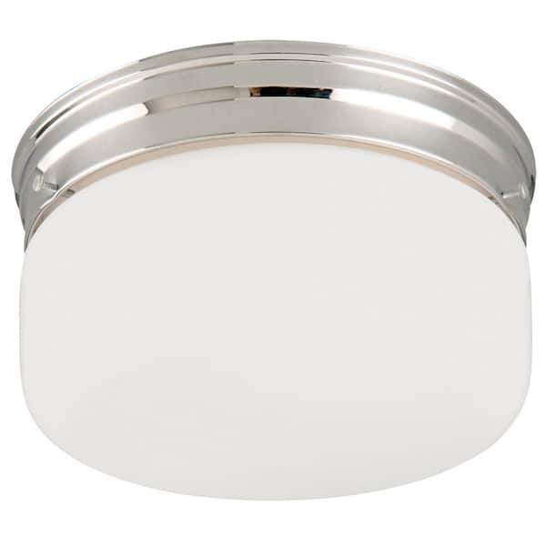 Design House 2-Light Chrome Ceiling Mount Fixture with White Opal Glass