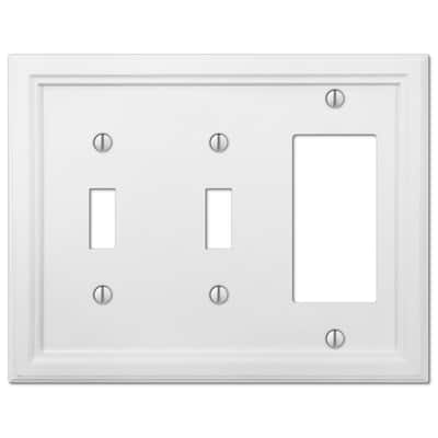 Elly 3 Gang 2-Toggle and 1-Rocker Composite Wall Plate - White