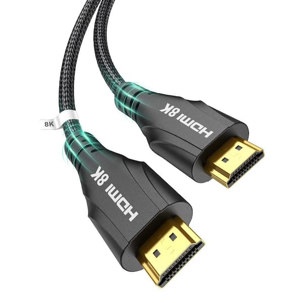 Etokfoks 6.6 ft. RG6 Shielded Gold Plated HDMI Cable Wire - Black