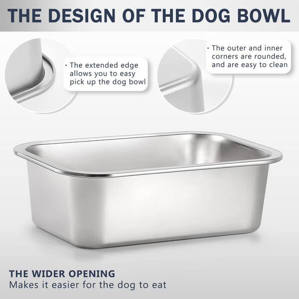 thumbnail image 2 of Lightweight Stainless Steel Dog Bowl 32 OZ | Medium Food & Water Dish SSLW3 2 of 4