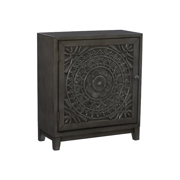 Powell Company Grace Dark Grey Finish Accent Storage Cabinet with Shelf