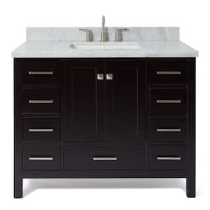 Cambridge 43 in. W x 22 in. D x 36 in. H Bath Vanity in Espresso with Marble Vanity Top in Espresso