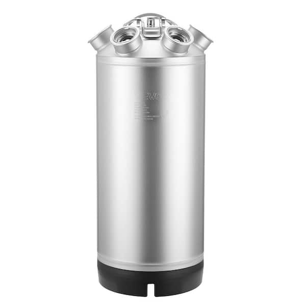 Cleaning Keg, 5 Gal. /19L Keg Line Cleaning Kit with 4 D Coupler Connections & Rubber Base, Beer Lines Cleaner Used