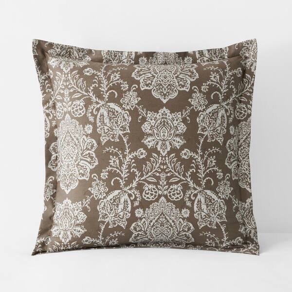 The Company Store Legends Luxury Imperial Damask Mocha Sateen Euro Sham