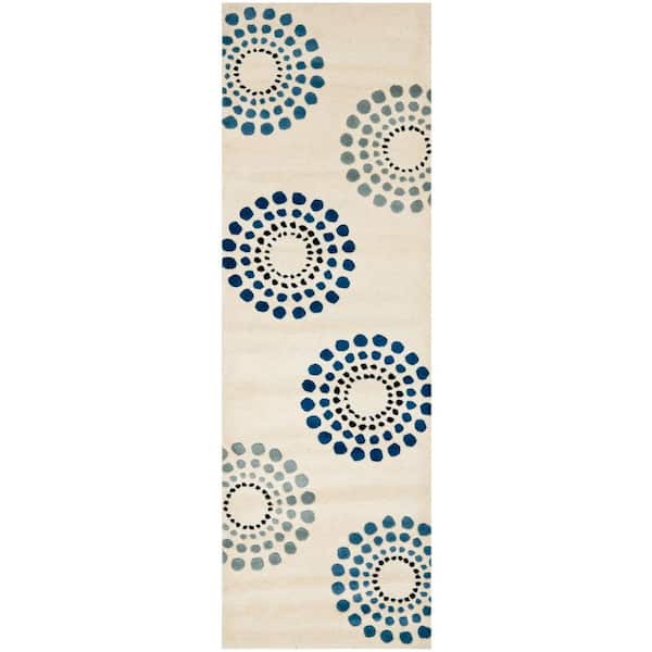 SAFAVIEH Soho Ivory/Multi 3 ft. x 8 ft. Sunburst Floral Runner Rug