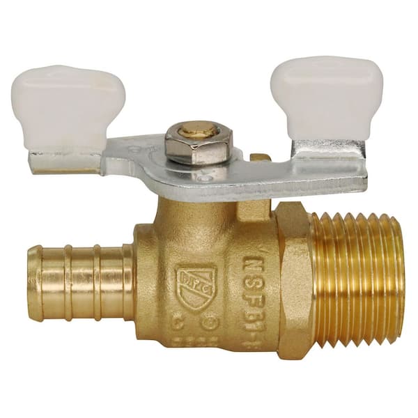 Apollo 1/2 in. Brass x 2-1/2 in. L PEX-B Barb X MPT Ball Valve with Tee Handle