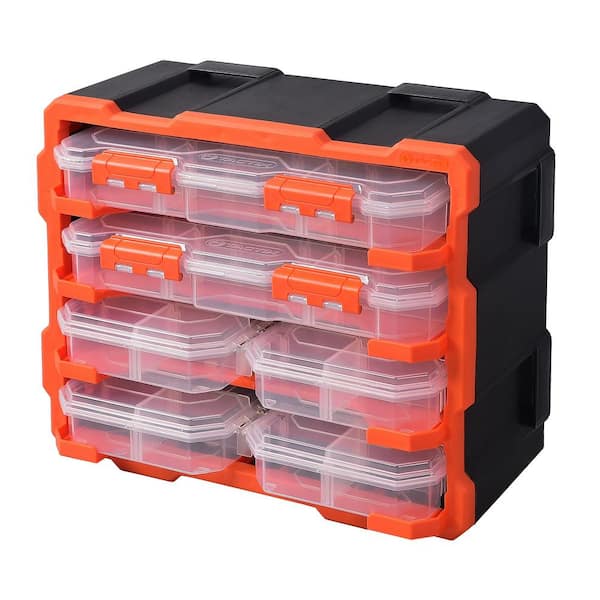 Husky 6 in. 6-Compartment Storage Bin Small Parts Organizer