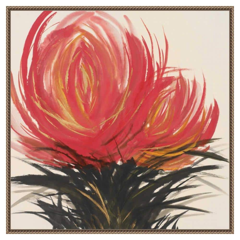 Clover Blossom II Bronze Framed Floral Canvas Art Print 30 in.