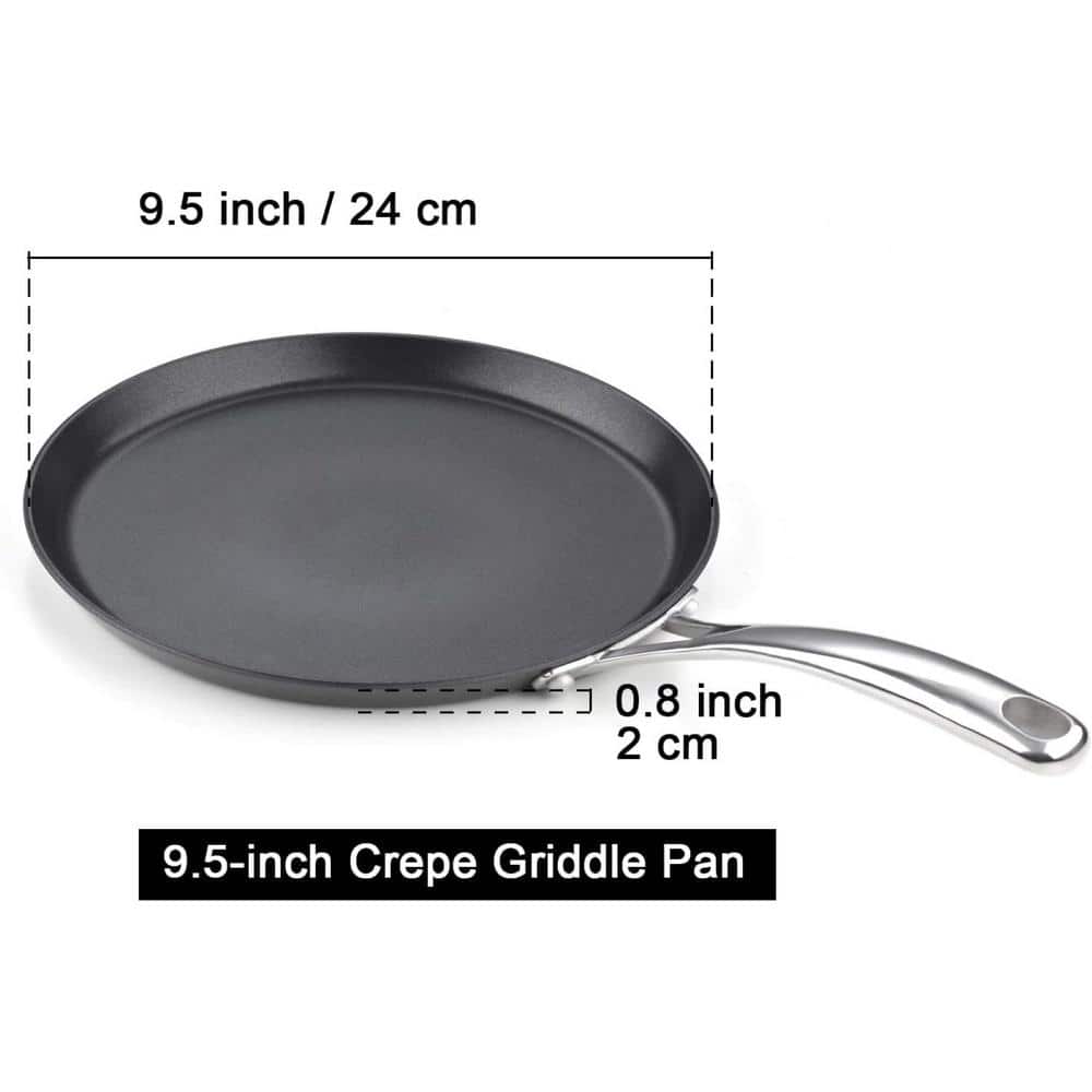 Cooks Standard 9.5-Inch Black Nonstick Hard Anodized Crepe Pan