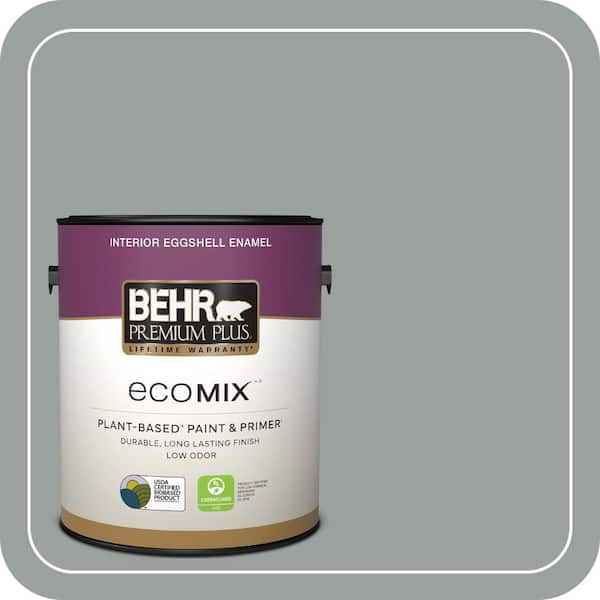 1 gal. #PPU11-16 Brampton Gray Eggshell Enamel EcoMix Plant-Based Interior Paint & Primer