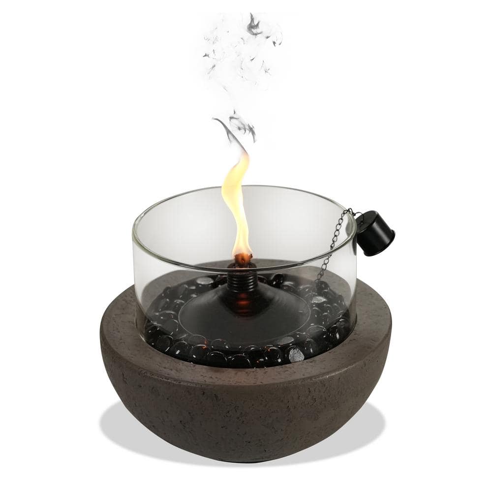 10.5 Inch Gray Stone Tabletop Gel Fire Pit