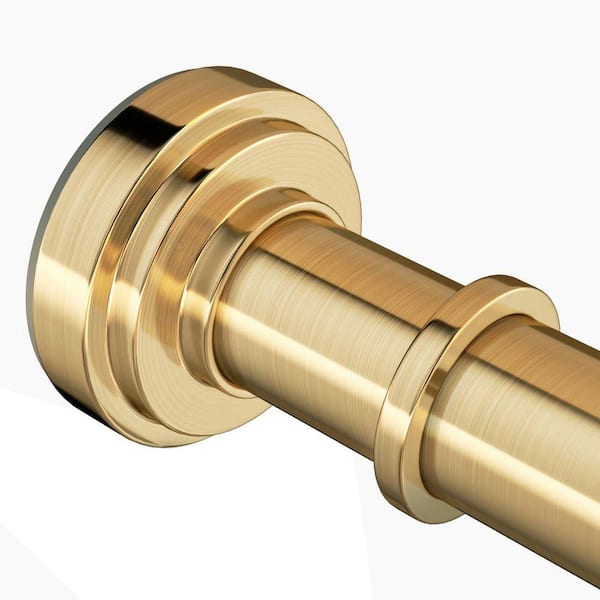 84 in. Stainless Steel Anti-Slip Adjustable Tension Shower Curtain Rod in Gold Finish for Bathroom Window Living Room