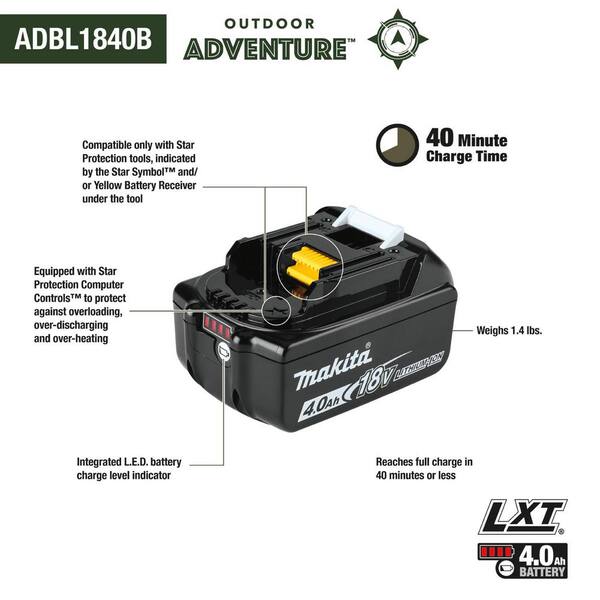 Makita Outdoor Adventure 18V 4.0Ah LXT Lithium-Ion Battery