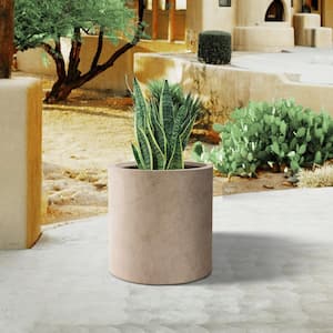 13 in. D Concrete Outdoor planter, Lightweight Flower pot, Modern Round Plant pot for Garden, with Drainage Hole
