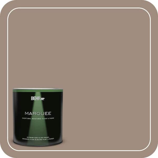BEHR MARQUEE 1 qt. #BXC-49 Smokey Tan Semi-Gloss Enamel Exterior Paint & Primer