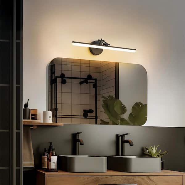 Roni 22.8 in. Modern Black Linear LED Bathroom Vanity Light/Picture Light