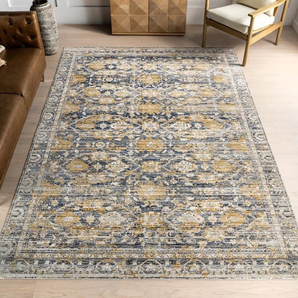 Amabel Medallion Indoor/Outdoor Blue 7 ft. 5 in. x 9 ft. 6 in. Area Rug