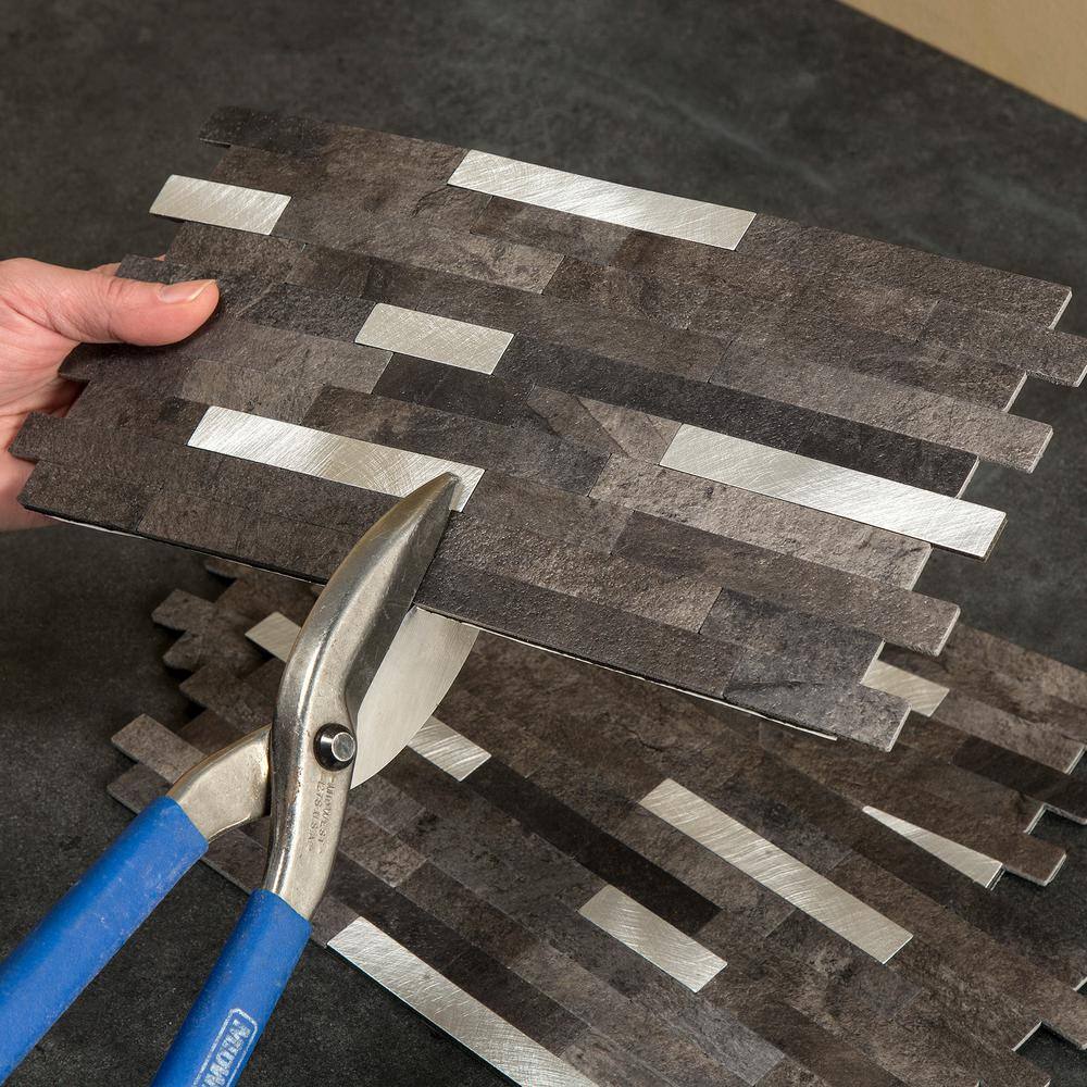 Oyster Composite Peel and Stick Backsplash Tile, 12in x 5.8in