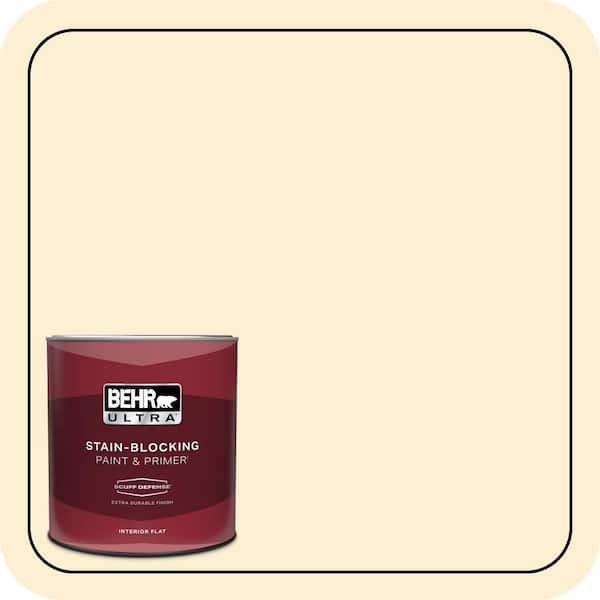 BEHR ULTRA 1 qt. #330A-1 Bonnie Cream Extra Durable Flat Interior Paint & Primer