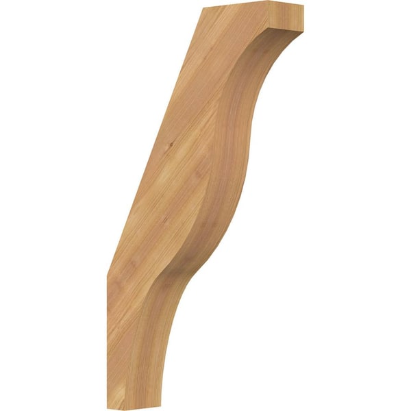 Ekena Millwork 3 1/2"W x 14"D x 26"H Funston Smooth Knee Brace, Western Red Cedar