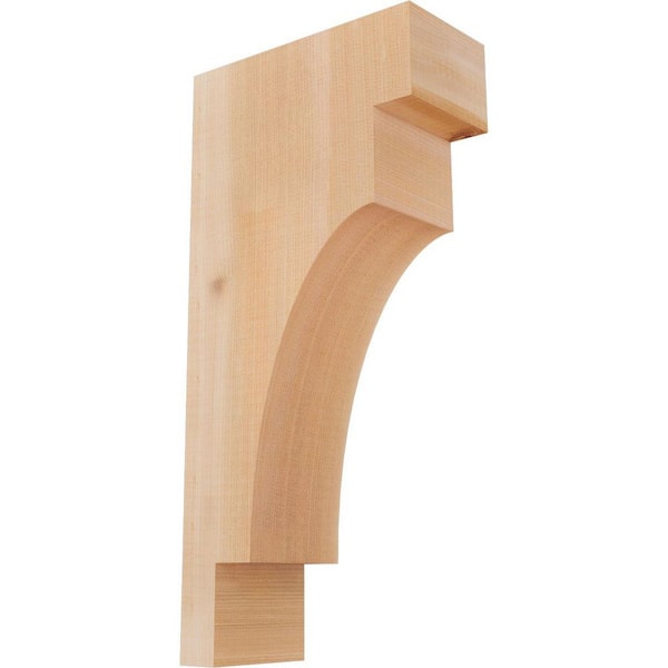 Ekena Millwork 3-1/2 in. x 8 in. x 16 in. Western Red Cedar Mediterranean Smooth Corbel