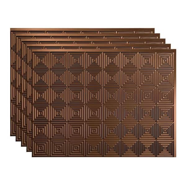 Fasade Miniquattro 18.25 in. x 24.25 in. Vinyl Backsplash Panel in Oil Rubbed Bronze (5-Pack)