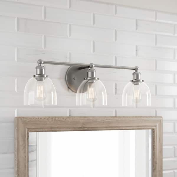 Industrial Bathroom Vanity Light, Contemporary Bathroom Lighting Fixtures Brushed Nickel