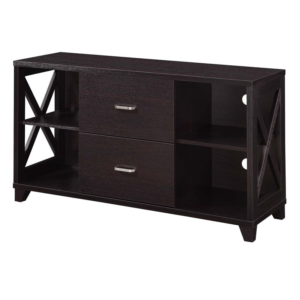 Espresso 48" TV Stand with Cabinet and Shelves