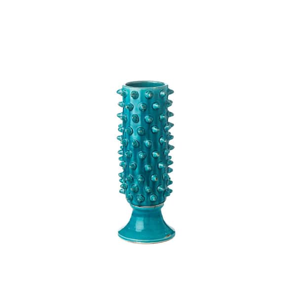 Abigails Vinci Pine Cone Turquoise Ceramic Vase