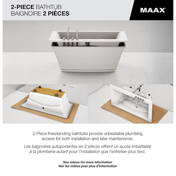 *。+Sola。* MAAX Delsia AcrylX 66 in. x 36 in. Freestanding Soaking