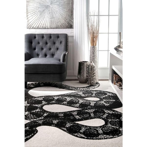 AMAZING THICK MODERN RUGS SKETCH WHITE BLACK 21 Pattern LARGE SIZE BEST-CARPETS 