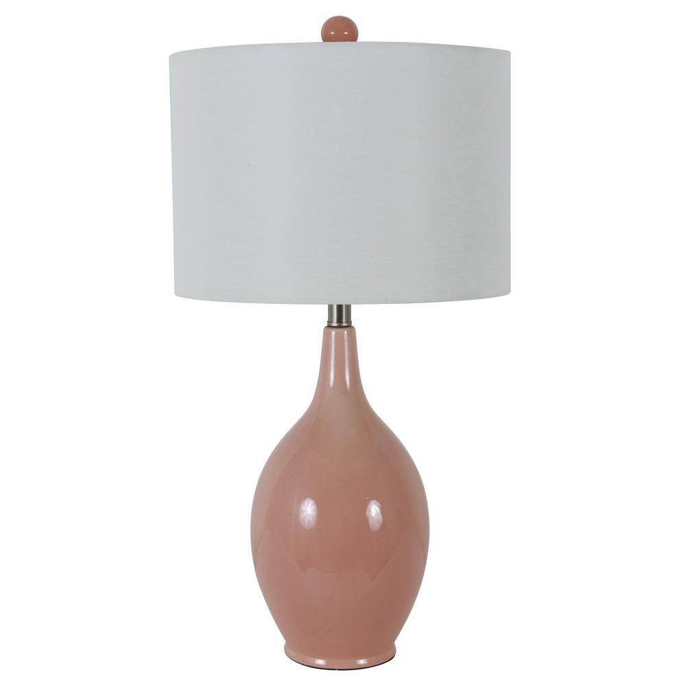 Decor Therapy Annabelle 27 in. Rose Ceramic Table Lamp TL22354 - The ...