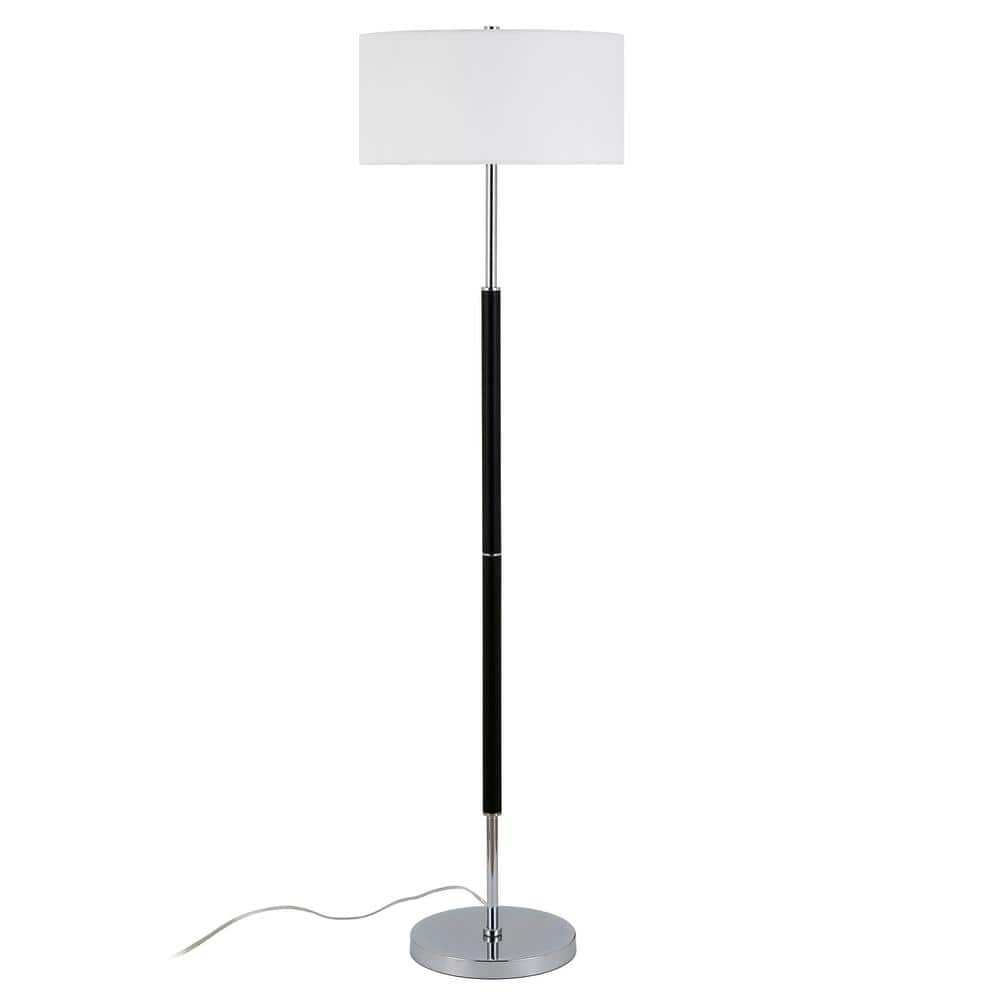 Simone 61.5" Black and Gold Metal Floor Lamp