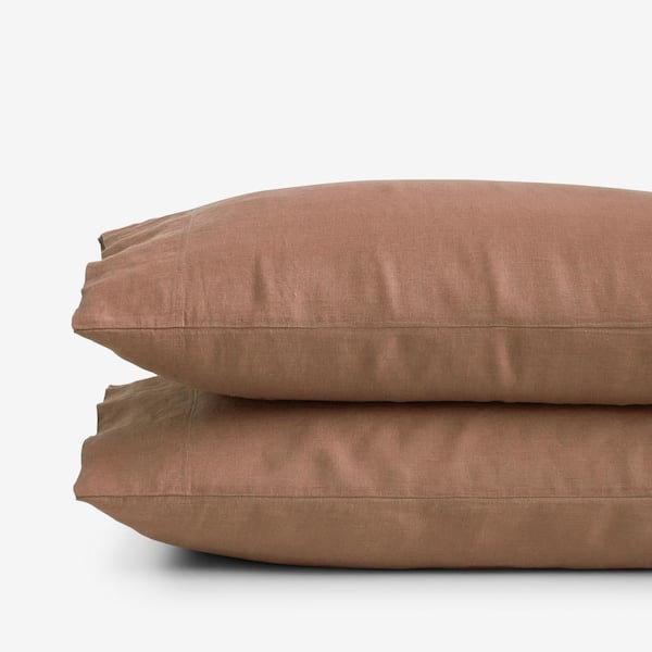 The Company Store Legends Hotel Terracotta Washed Linen Standard Pillowcases (Set of 2)