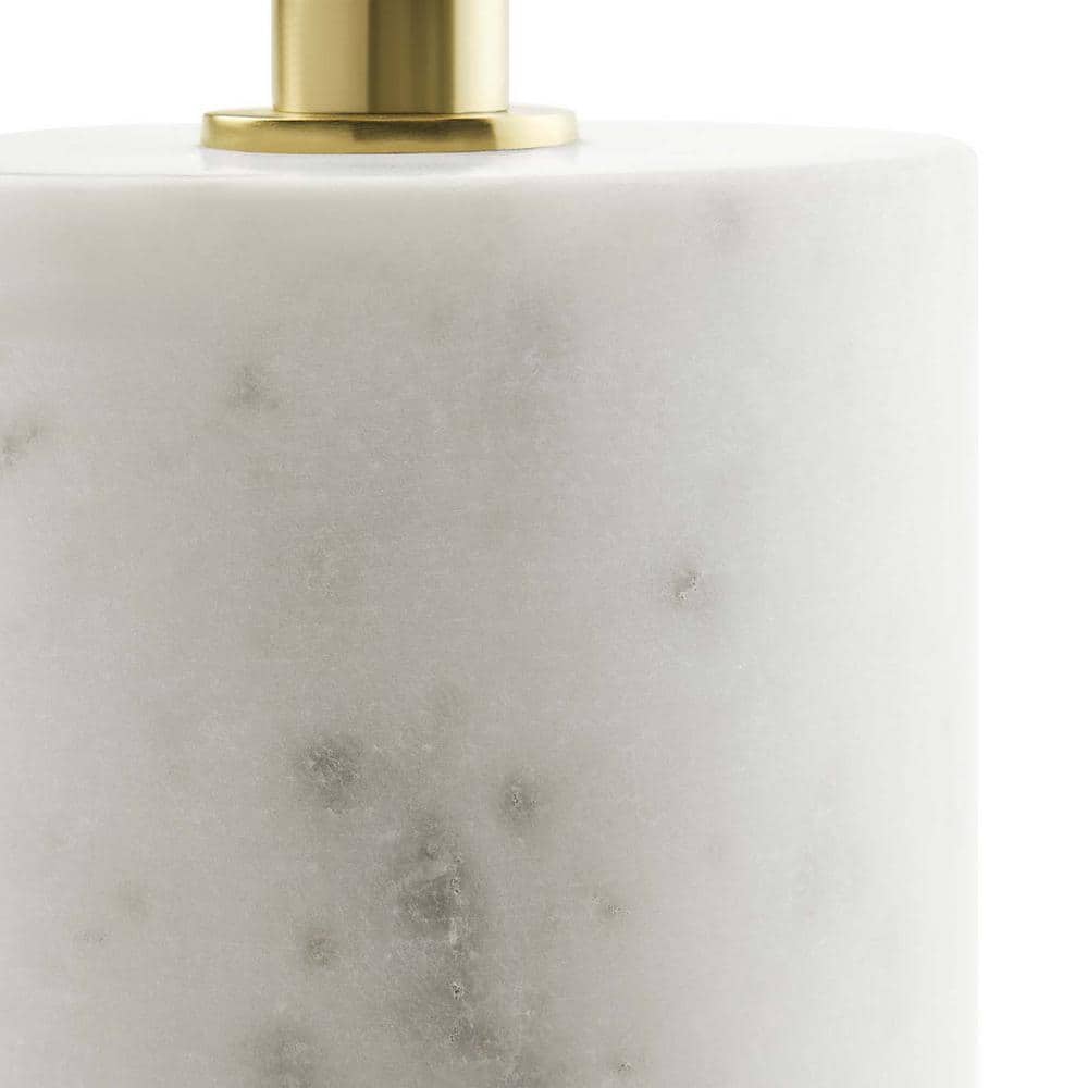 Lyric 14 in. W White Brass Round Side Table - thumbnail 6