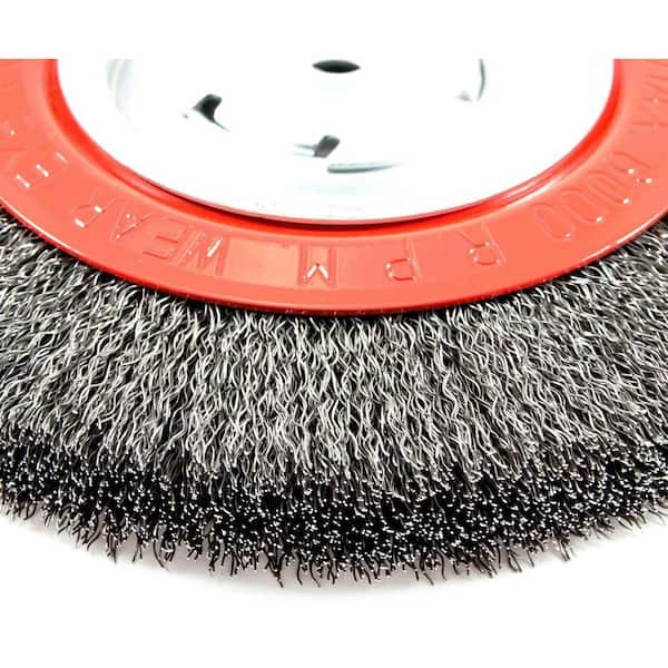 8 inch Wire Bench Wheel Brush Coarse Crimped Wire 0.012-Inch with 1/2 Inch and 5/8-Inch Arbor Hole for Bench Grinders New Version 1 Pc 