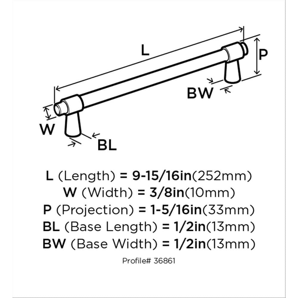 Polished Chrome 9.93" Modern Cabinet Bar Pull