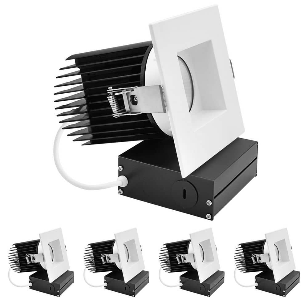 4 in. Integrated LED Trimless Regressed Spotlight with Square White Trim, 5CCT, CRI90, 22W, 1700LM, Dimmable, IC Rated price history on PriceWatchPro