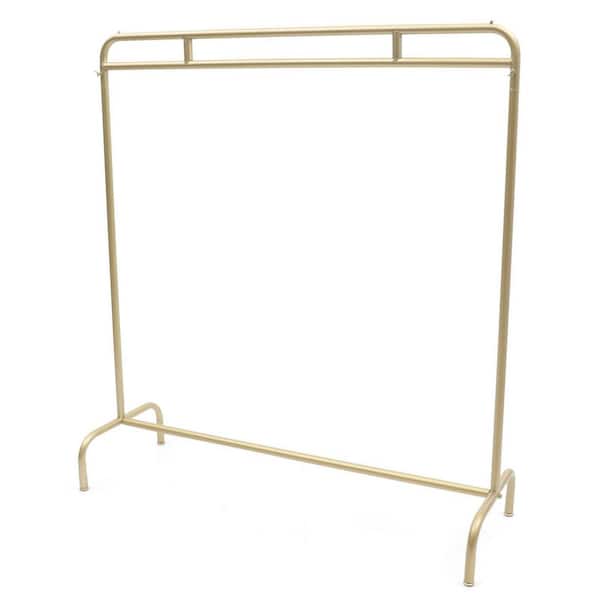 YIYIBYUS Gold Iron Freestanding Industrial Pipe Clothes Rack 47.2 in. W x 53.1 in. H